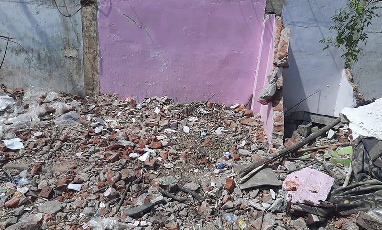 Victims hesitant after GHMC demolition drive in Mallepally, Hyderabad.