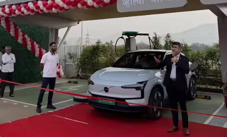 Volvo's new 360kW ultra-fast EV charging station on Mumbai-Nashik route, showcasing innovative electric v.