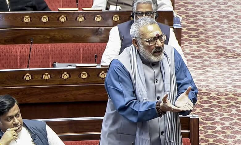 Giriraj Singh criticises Rahul Gandhi amid political debate in Parliament.