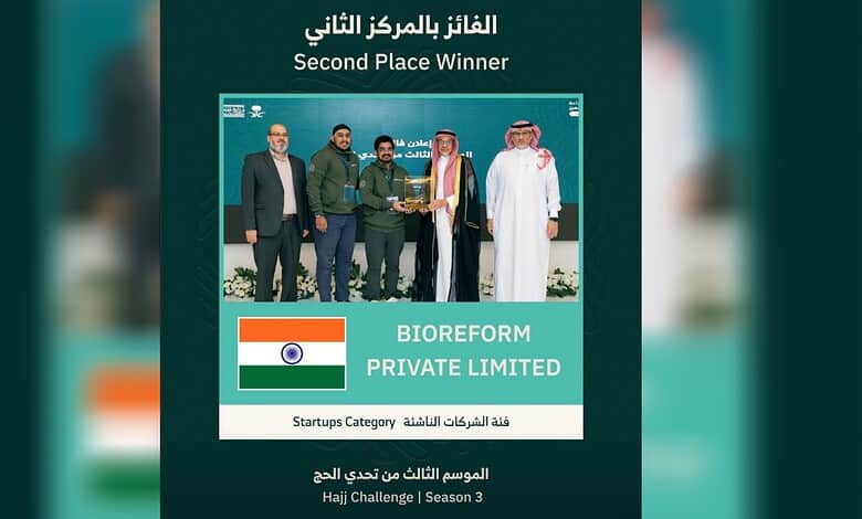 Hyderabad startup wins second place at a national competition, receiving the Bioreform Private Limited aw.