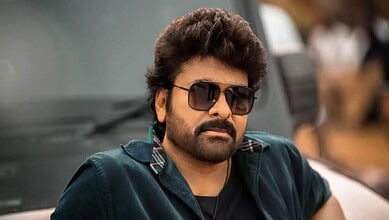 Chiranjeevi wearing sunglasses after surgery, sharing health update.