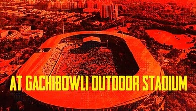 Aerial view of Gachibowli outdoor stadium