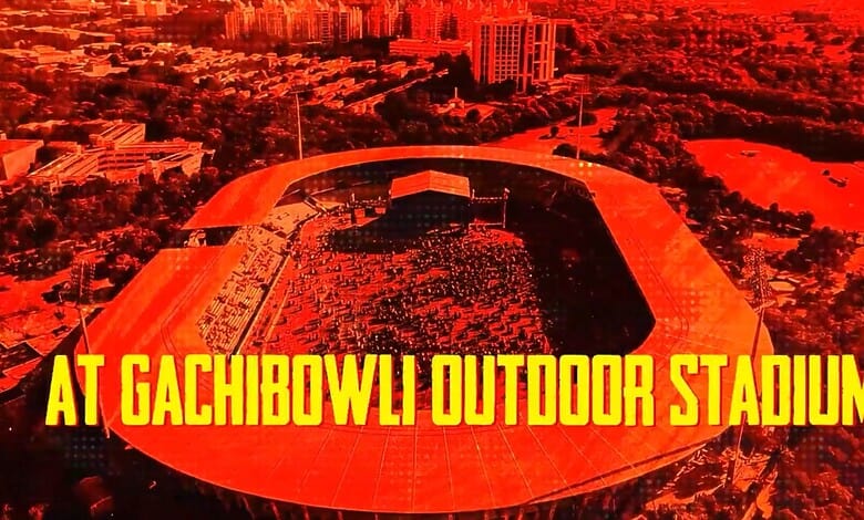 Aerial view of Gachibowli outdoor stadium