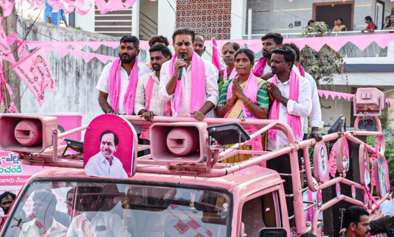 Image of BRS working president KTR for the municipal poll campaign.