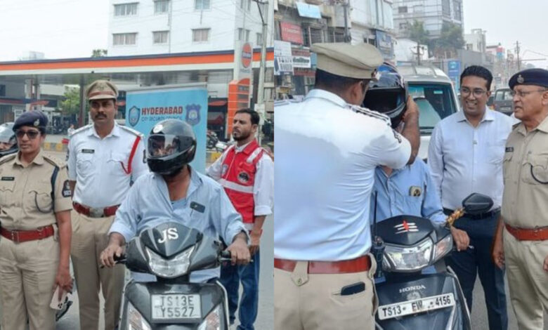 Free helmets at NanalnagarFree helmets at Nanalnagar