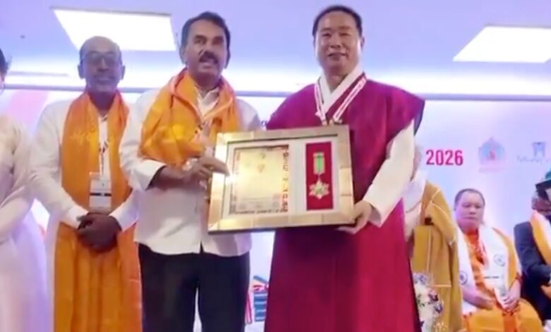 Minister Jupally honoured at Buddhist peace conference in Hyderabad