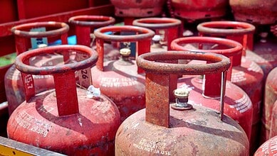 LPG Cylinders in a market