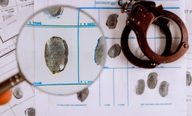Forgery document and fingerprint analysis for criminal investigation.