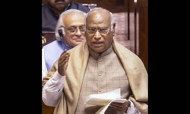 Mallikarjun Kharge speaks in Rajya Sabha