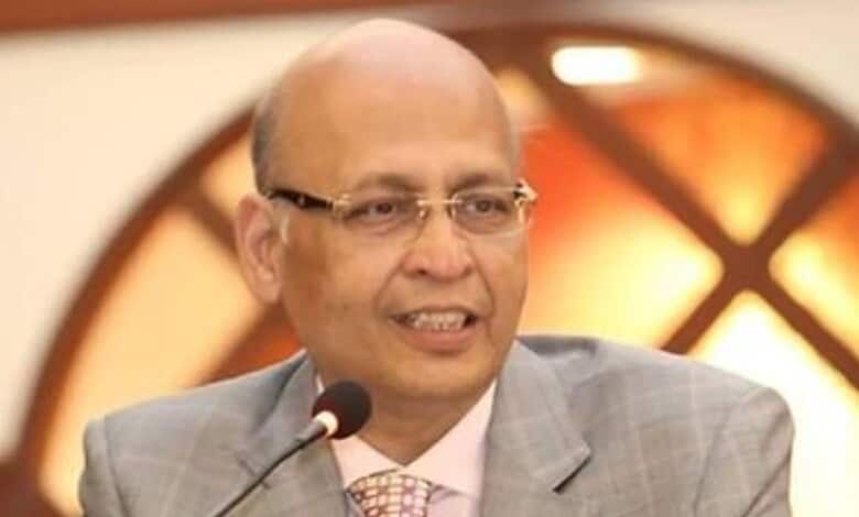 Singhvi speaking at event after Rajya Sabha nomination from Telangana.