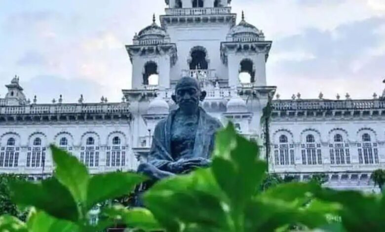 BRS MLAs walk-out of the assembly after the general discussion on Telangana budget 2026-27 in Telangana assembly on Tuesday, March 24.