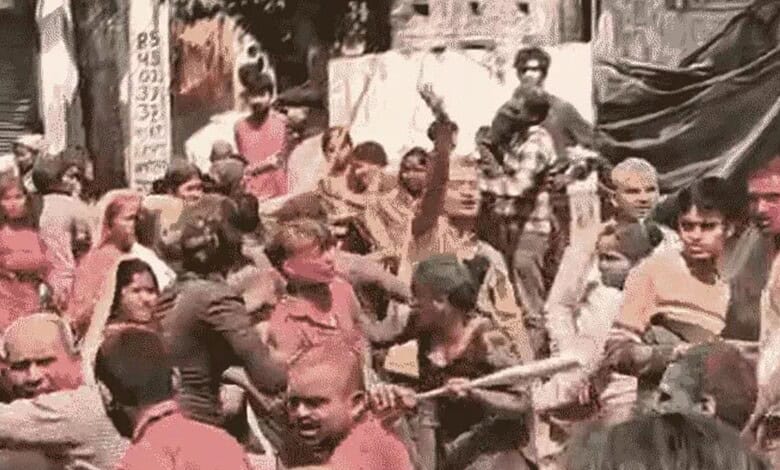 People fight during Holi in Uttar Pradesh