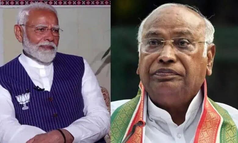 Narendra Modi and Mallikarjun Kharge