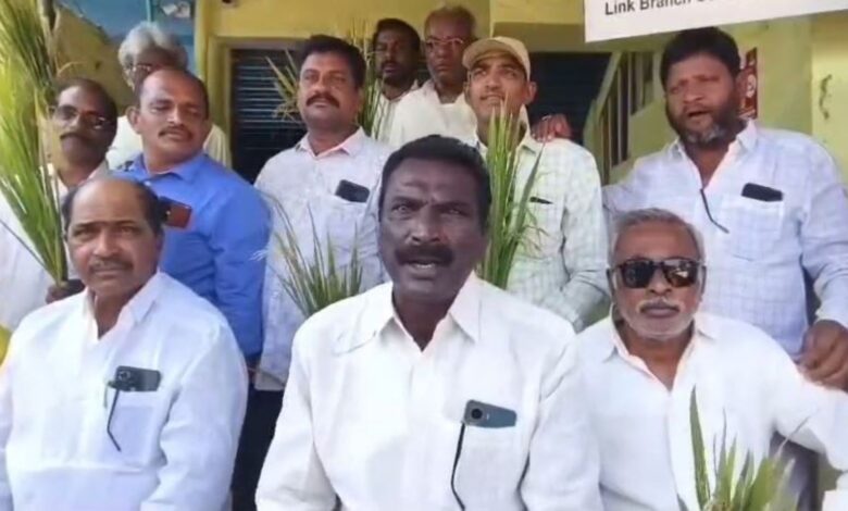 Farmers stage a sit-in protest in Khammam