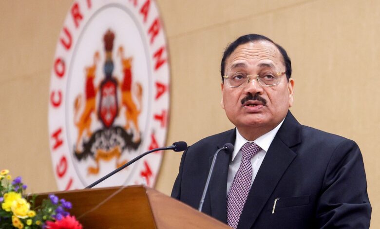 Chief Justice of India Surya Kanth addresses a gathering in Bengaluru