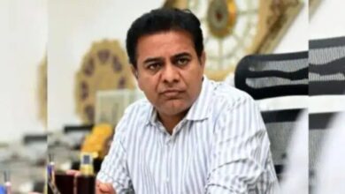 BRS Working President KTR addresses a meeting