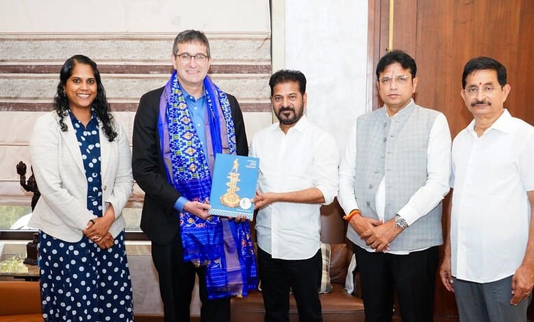 Telangana Chief Minister Revanth Reddy meet Governor Matt Meyer from Delaware, United States.