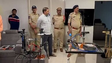 Police raid illegal hookah centre in Hyderabad’s LB Nagar, 38 detained during crackdown.