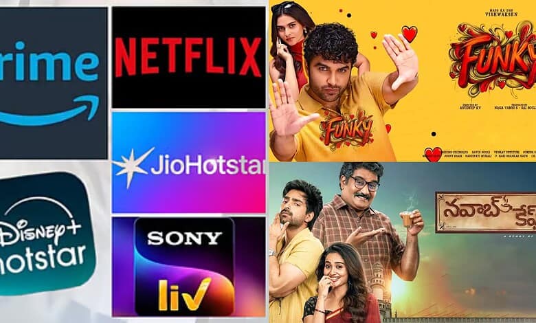 Collage of popular OTT streaming platforms and new film releases for March 13.