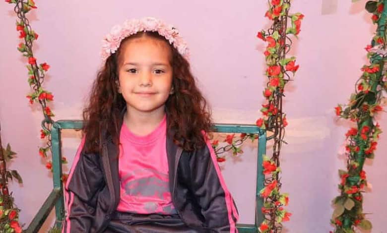 Portrait of Palestinian child Hind Rajab, whose killing in Gaza drew international attention.