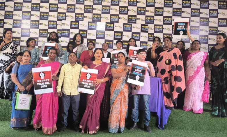 Image of Hyderabad Activists condemning Transgender Persons Amendment Bill 2026
