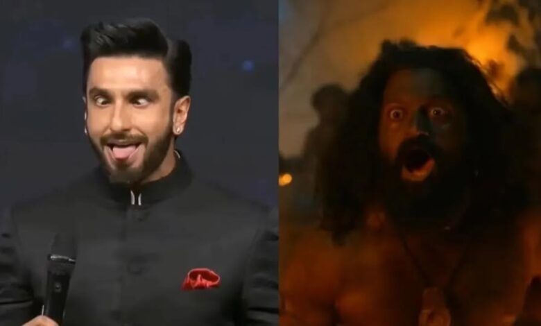 Ranveer Singh doing mimicry of Daiva scene from Rishab Shetty’s Kantara Chapter 1