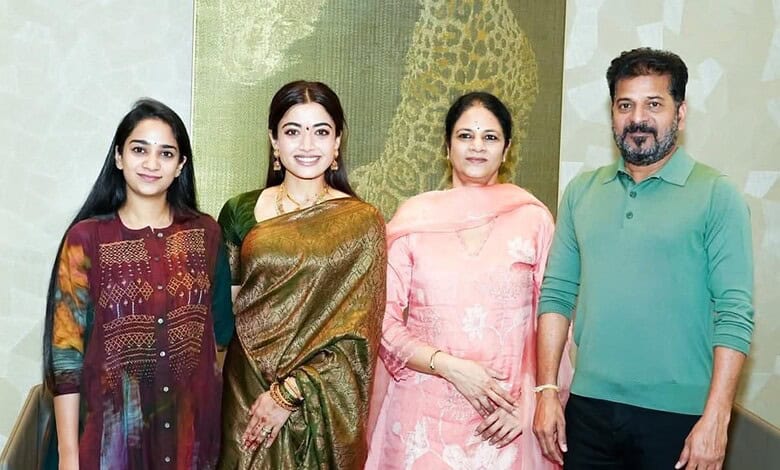 Rashmika with Revanth Reddy's family