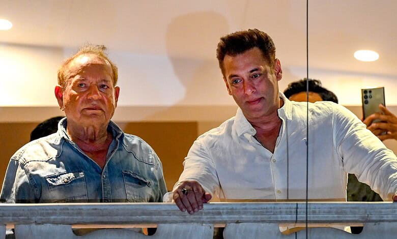 Salim Khan and Salman Khan during a health update event for Salim Khan.