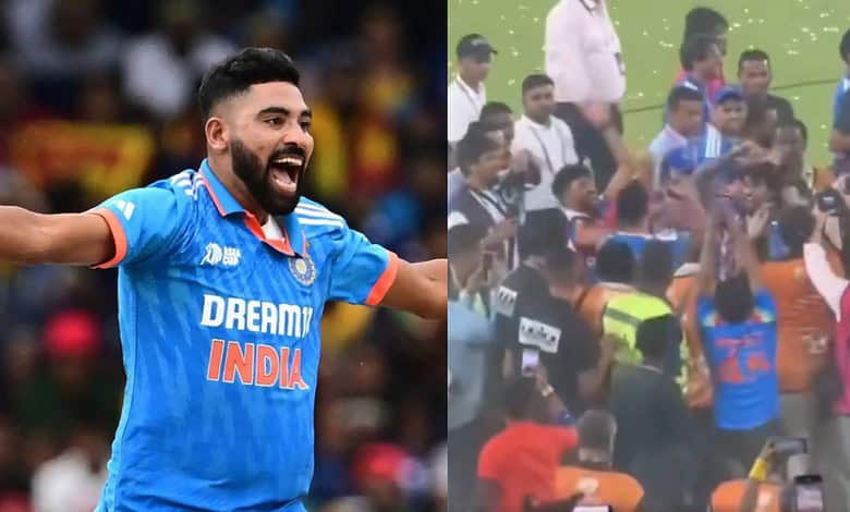 Indian cricket player celebrating after winning the World Cup.