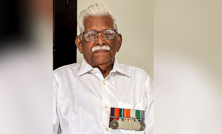 1965 War hero Lance Havildar K G George (Retd), who died at the age of 95 in his native place Kerala on Saturday, March 7, 2026. (Handout via PTI Photo)