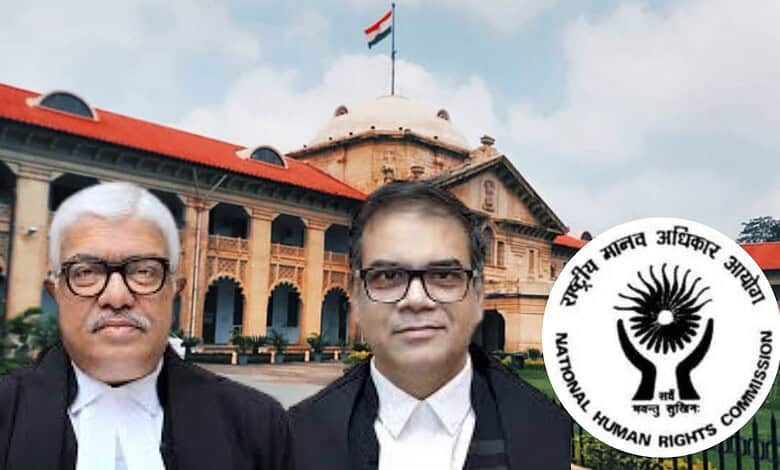 Two judges outside Allahabad HC discuss NHRC and Muslim lynching observations.