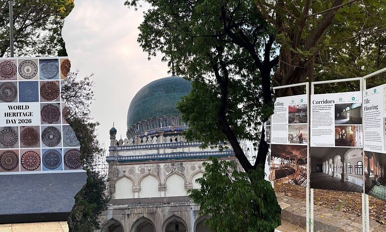 Celebrating World Heritage Day 2026 with cultural displays and Qawwali performances at Qutb Shahi Park.
