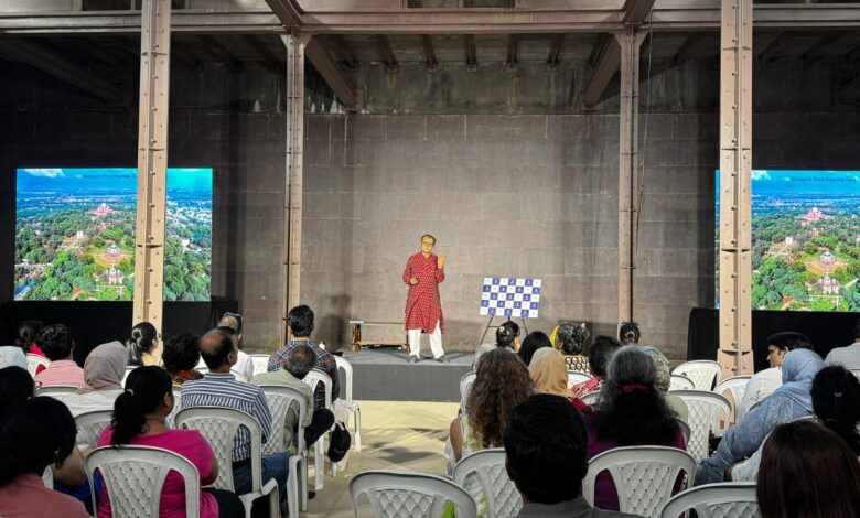 Ritish Nanda, CEO of the Aga Khan Trust for Culture, speaking at the Qutb Shahi Interpretation Centre in Hyderabad on Saturday, April 11.