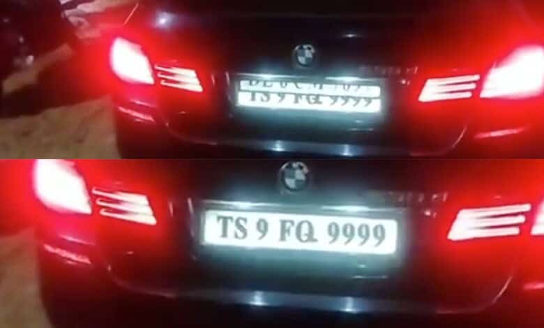 BMW driver caught using number plate-swap trick in Hyderabad