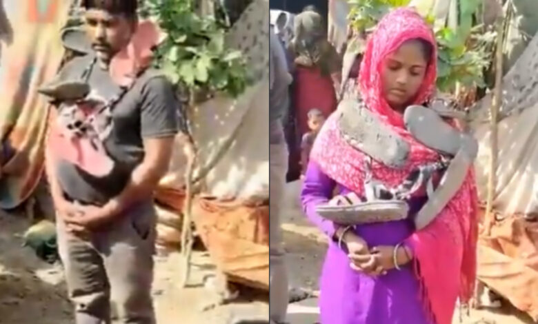 Couple garlanded with shoes over religious conversion rumours