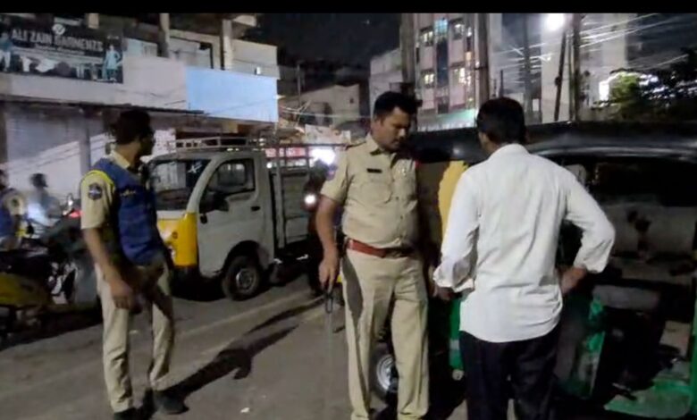 Hyderabad: Spl police drive in Rein Bazar to curb illegal activities