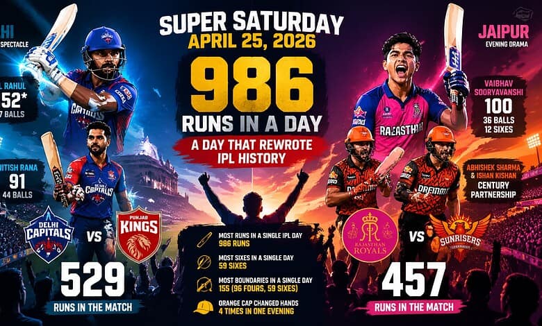 IPL 2026: 986 runs in one day and 15 records rewritten