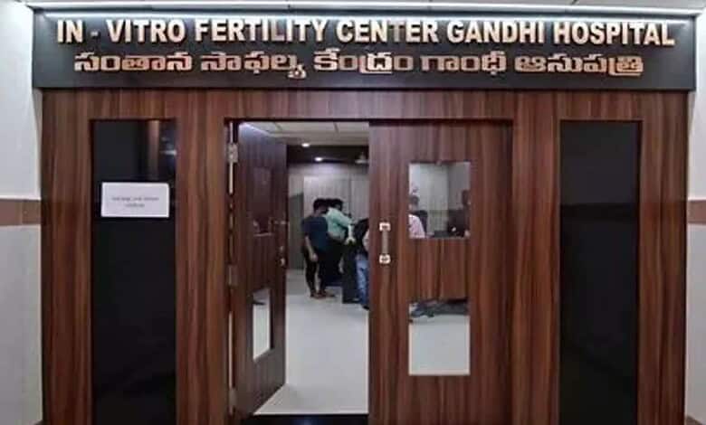 Twins born to couple who underwent IVF treatment at the Gandhi Hospital on Wednesday, April 29, 2026.