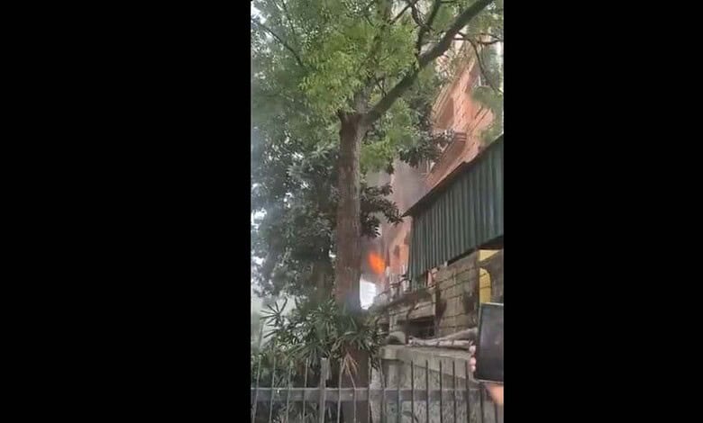 Fire erupts at a private hospital in Salt Lake, Bengal, with visible flames and smoke, no injuries report.