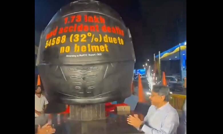 Bahubali Helmet unveiled at Tarnaka Junction