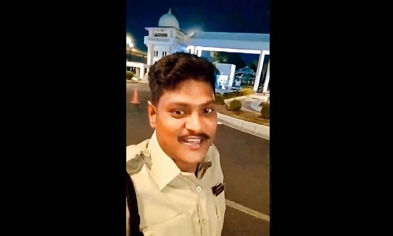 Police Constable Charan Yadav at the Secretariat