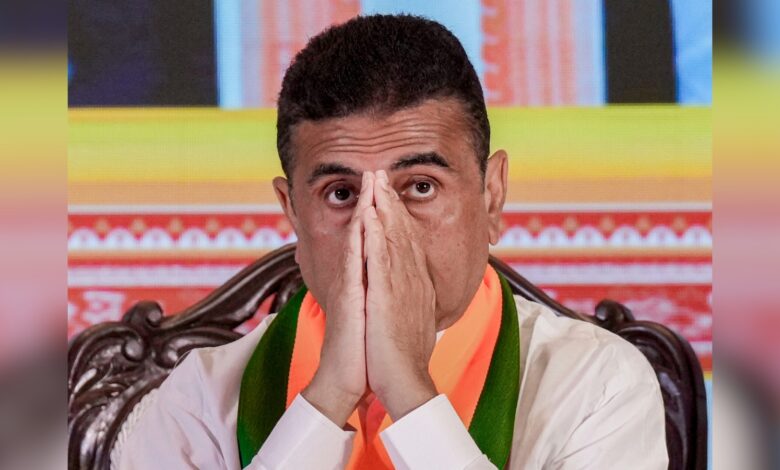 BJP leader Suvendu Adhikari during a press conference after unveiling the party's manifesto for the upcoming West Bengal Assembly elections, in Kolkata on Friday, April 10.