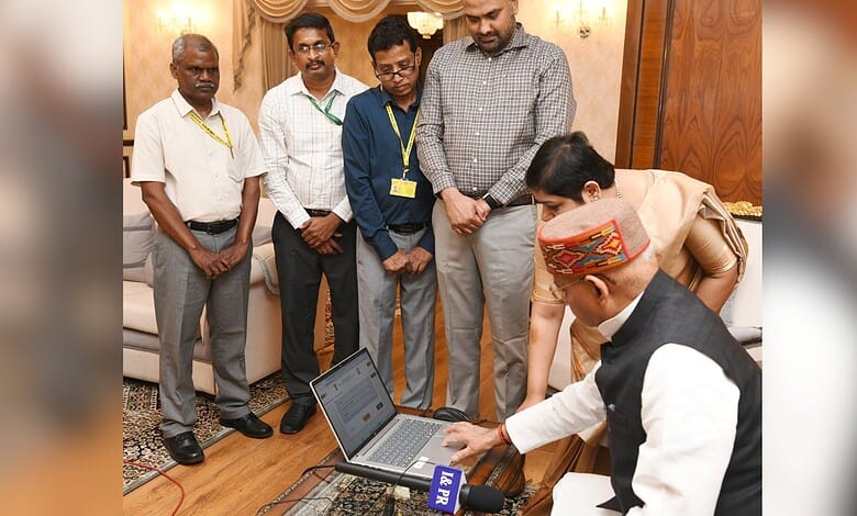 Telangana Governor participating in self-enumeration process for Census 2027, with officials and staff ob.