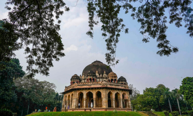 Tomb of Isa Khan at Lodhi Garden, in New Delhi.