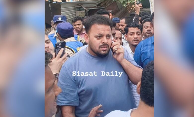 AIMIM leader taken into custody during GHMC demolition drive protest
