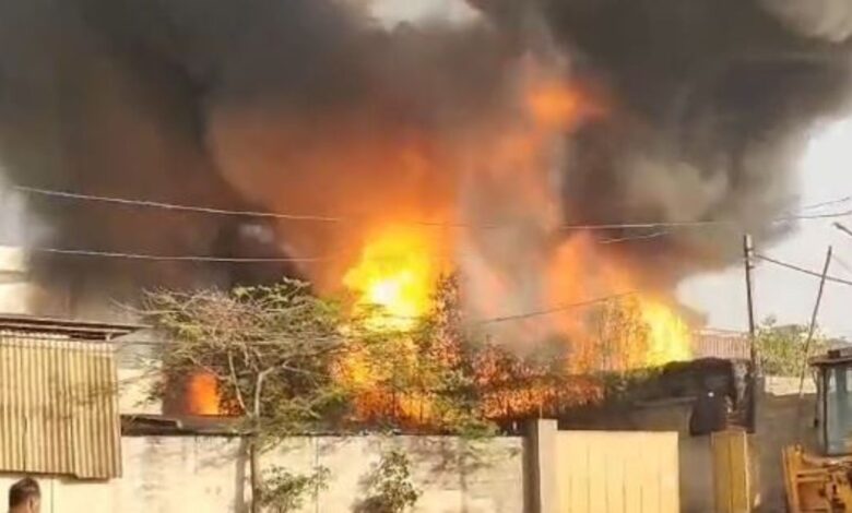 Fire breaks out at the warehouse in Jeedimetla