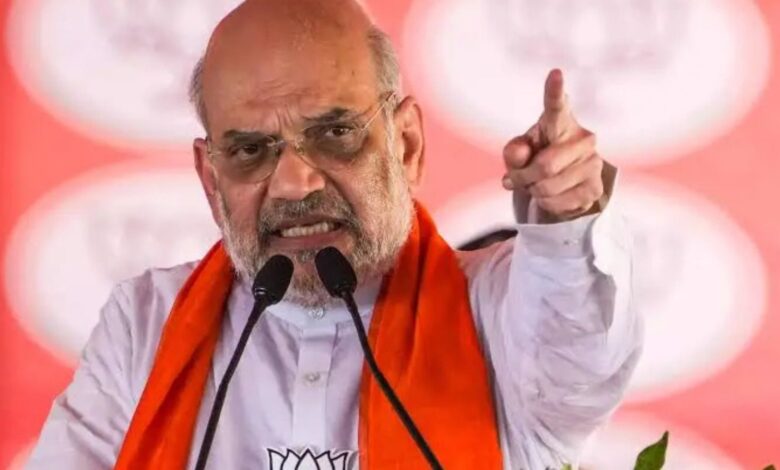 Union Home Minister Amit Shah addresses a public meeting