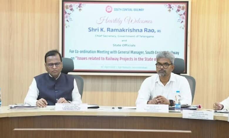 Telangana Chief Secretary K Ramakrishna Rao attends a meeting