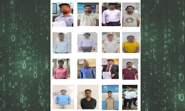 Group of cybercrime suspects detained by Hyderabad police in connection with Rs150 crore fraud.