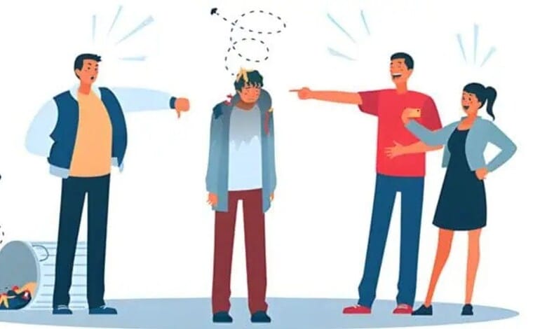 Four students confronting a junior student involved in ragging in Pune.